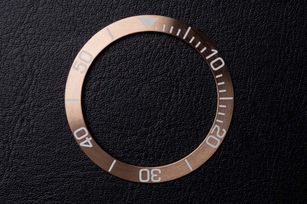 39.4mm Stainless Steel Diver Bezel Insert - Type B Champagne Rose Gold