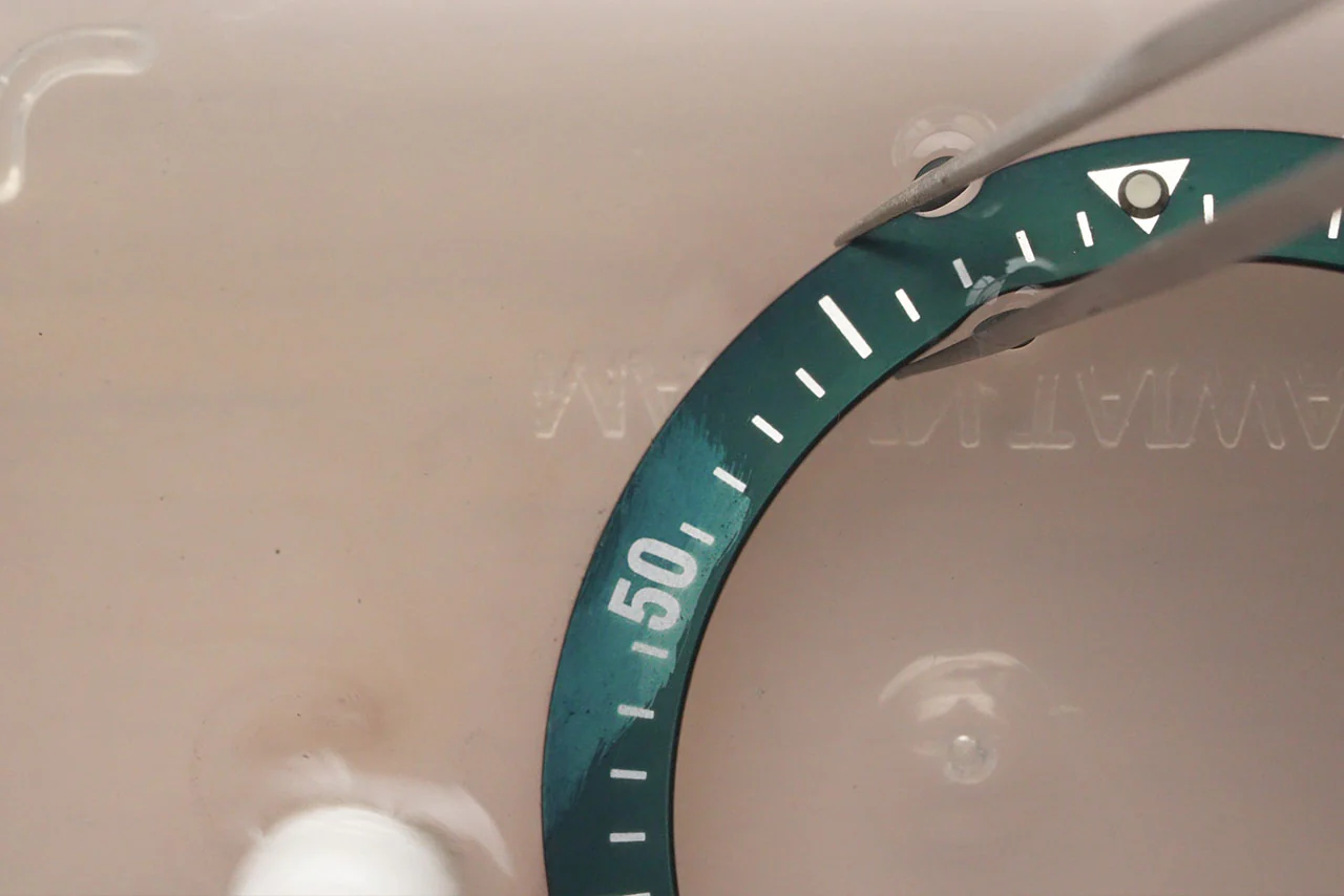 39.4mm Aluminum Diver Bezel Insert - Type C Forest Green (bezel insert for bleaching) - Image 3