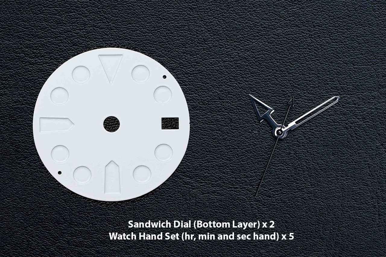 DIY Watch Club Luming Kit (Nemoto SuperLume formula C3 and BGW9) with D05 watch dial and hands - Image 8