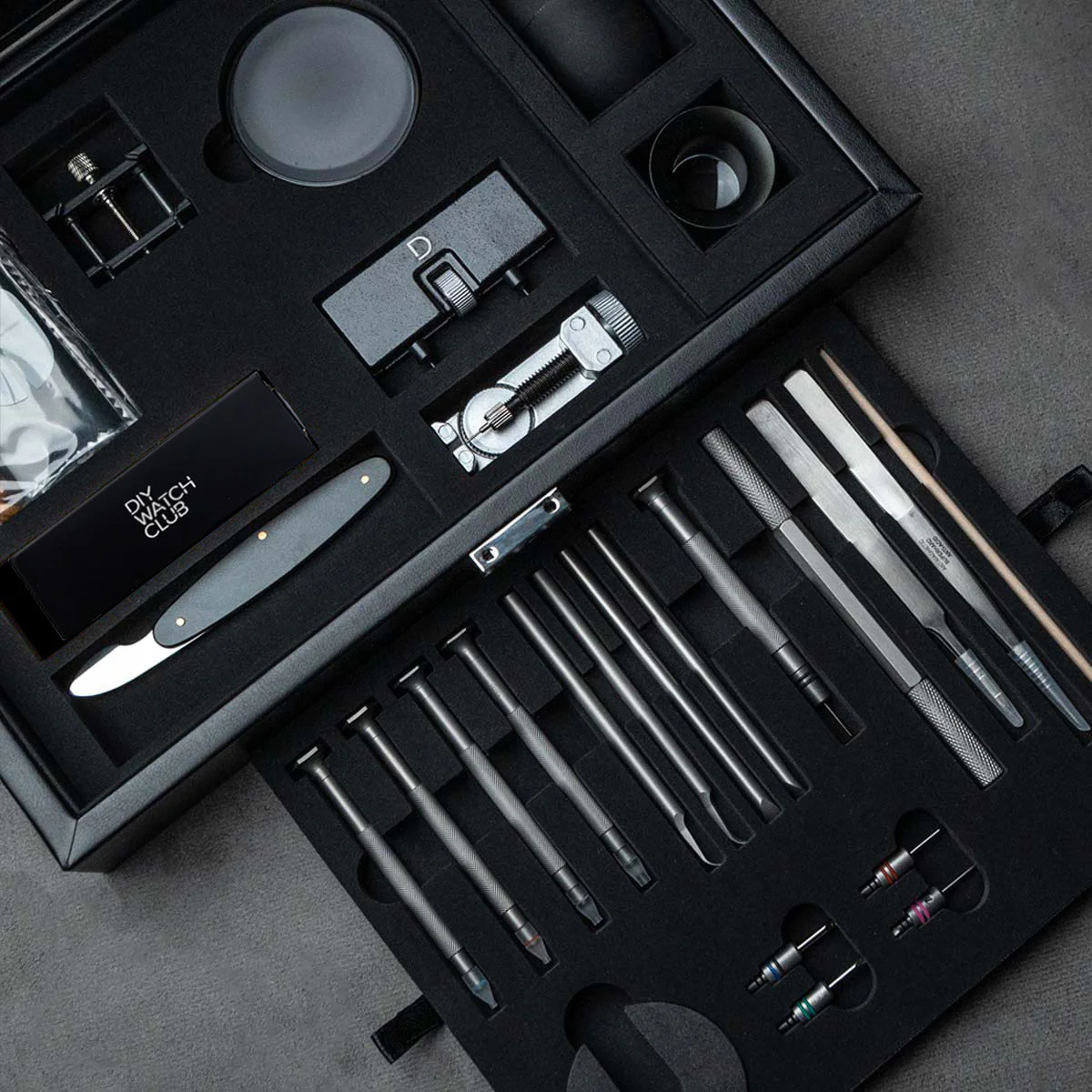 DIY Watchmaking Kit | 40mm Black Pilot Watch with Black Nylon Fabric Strap | F01 (8215 or 8315 Miyota movement) - Image 8
