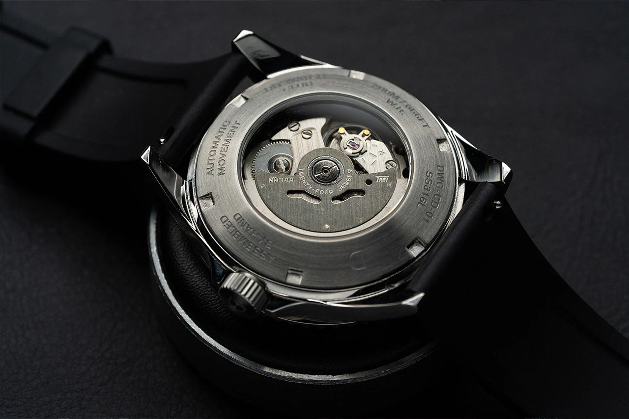 DIY Watch Kit | 42mm Blue GMT Dive Watch (White Silver Sandwich Dial) | Seiko NH34 Automatic GMT | 24hr Blue Bezel (Stainless Steel) | DWC-D03 - Image 7