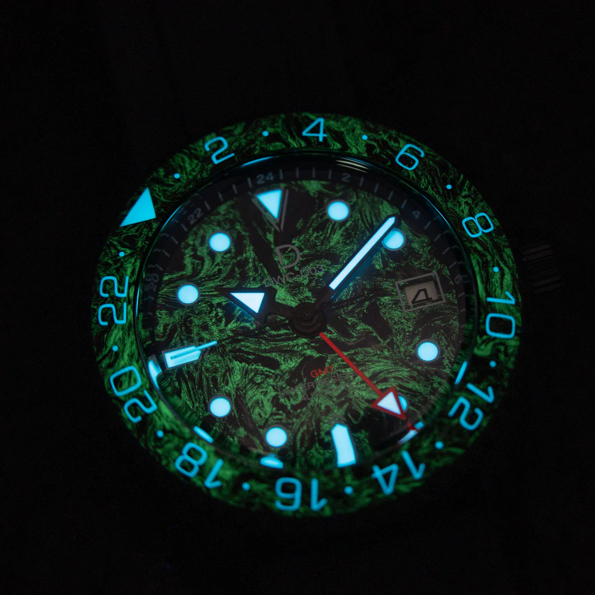42mm GMT Dive Watchmaking Kit with Forge Carbon Fiber Dial & Bezel Insert | Seiko NH34 - Image 3
